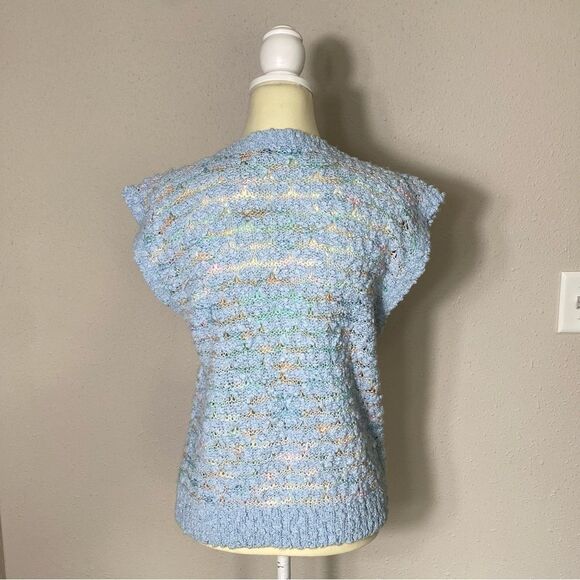 Vintage Emily's Closet Handmade Chunky Pastel Knit Lightweight Sweater Vest LRG - Picture 6 of 16